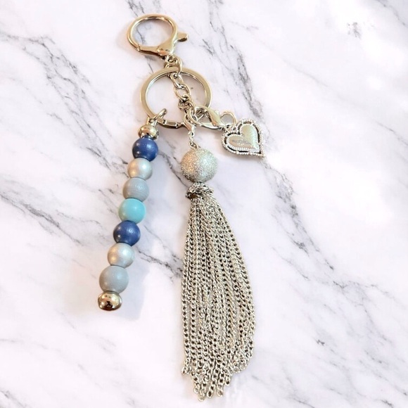 Accessories - Silver and Blue Detachable Keychain